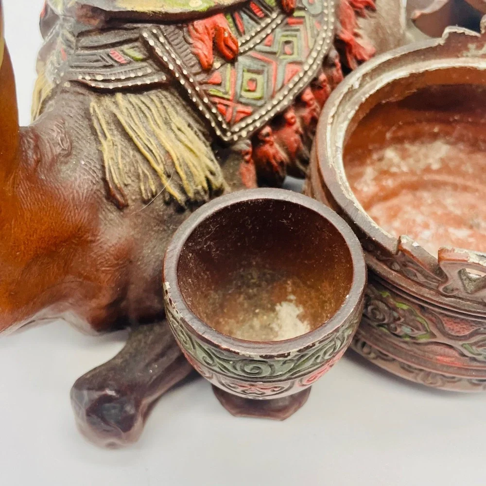 Judd Cast Iron Smoke Stand Match Holder Desk Table Top Camel Egypt‎ Pharaoh Face